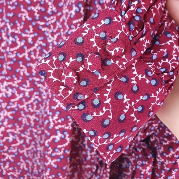 TALBOTS Faux Wrap Shirt Long‎ Sleeve Red Women's Size S/P - Picture 9 of 16